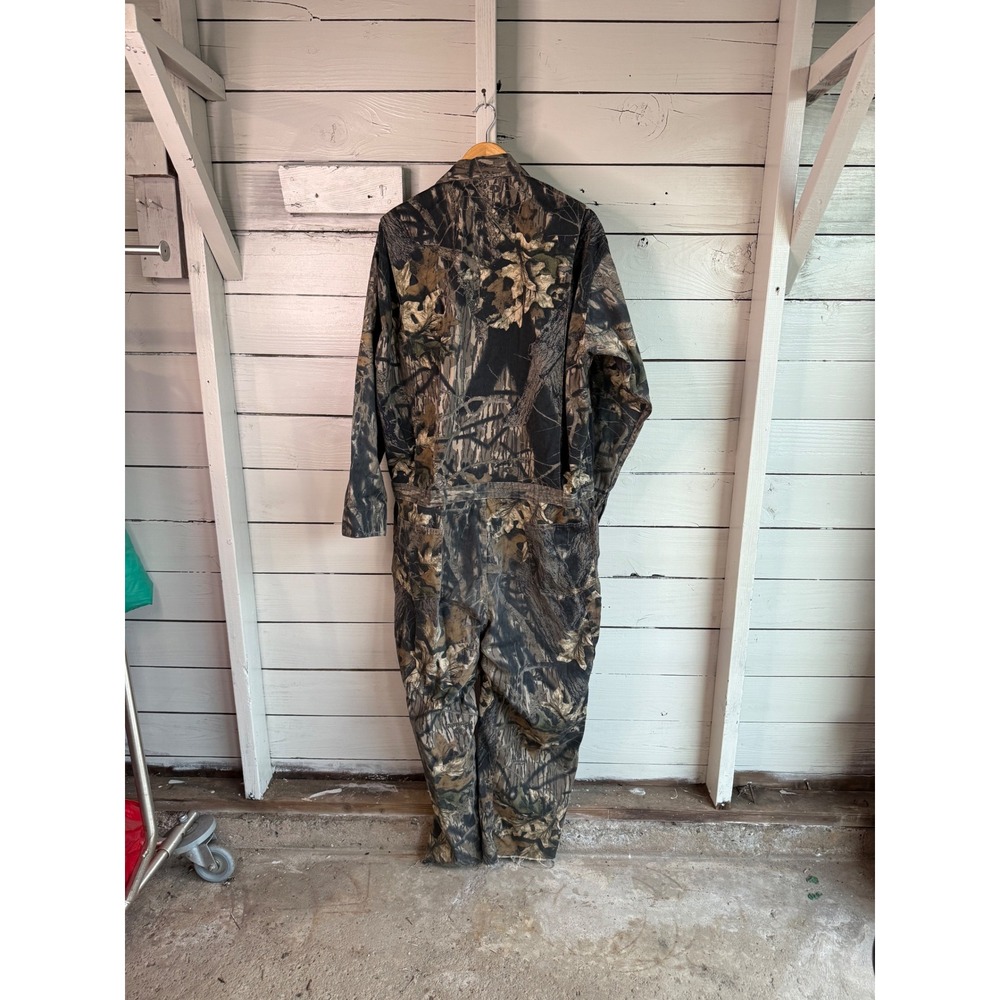 Mossy Oak Mens Camouflage Hunting Coveralls Full Zip Woodland Camo Jumpsuit - Picture 5 of 7